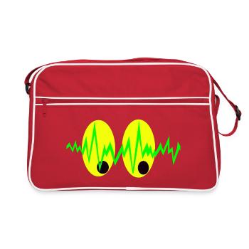Pulsating Eyes Electro Pattern - Retro Bag - red/white - Front