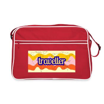 Ruban de carte du monde du voyageur - Sac Retro - rouge/blanc - Devant