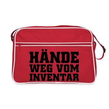 Hände weg vom Inventar - Retro Tasche - Rot/Weiß - Vorne