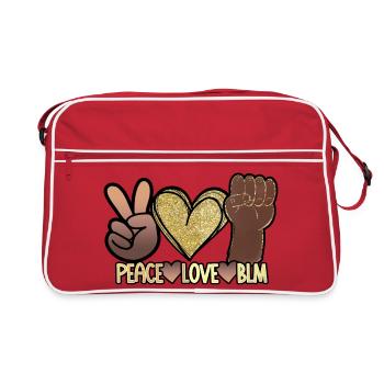 Peace Love BLM Black Lives Matter African Pride - Retro Bag - red/white - Front