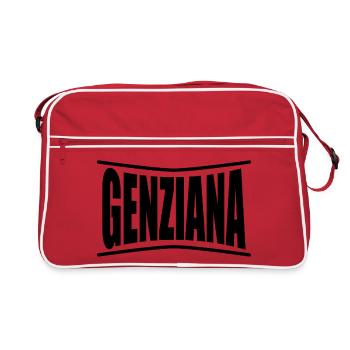 t-shirt Genziana t-shirt idée cadeau - Sac Retro - rouge/blanc - Devant
