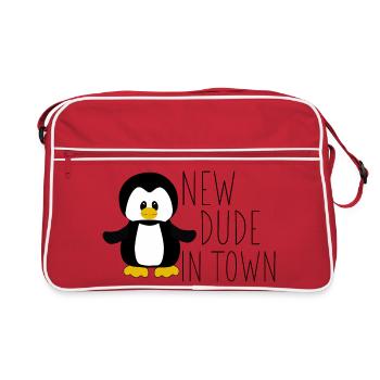New Dude in Town - Retro Tasche - Rot/Weiß - Vorne