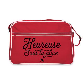 Heureuse sous la pluie - Bonheur tous les jours - Sac Retro - rouge/blanc - Devant