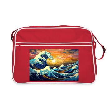 the great wave off of kanegawa - Retro Bag - red/white - Front