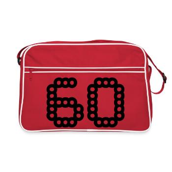 60. 60 YEARS. 60th ANNIVERSARY. 60TH BIRTHDAY. - Retro Bag - red/white - Front