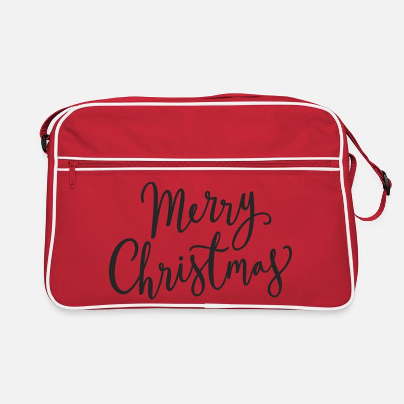 Merry Christmas Script Noir Sac Retro
