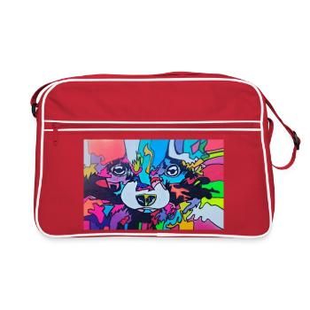 Colorful raccoon - Retro Bag - red/white - Front