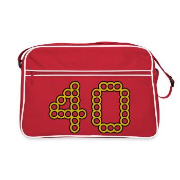 40. 40 YEARS. 40th ANNIVERSARY. 40 YEARS ANNIVERSARY. - Retro Bag - red/white - Front