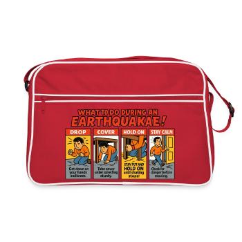 Guide de sécurité sismique - Sac Retro - rouge/blanc - Devant