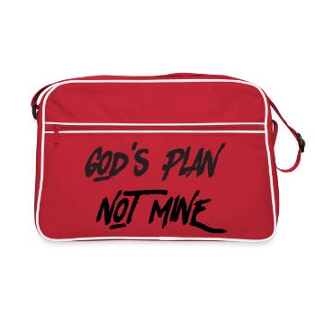 God’s Plan, Not Mine – Christian Faith & Trust T-S - Retro Bag - red/white - Front