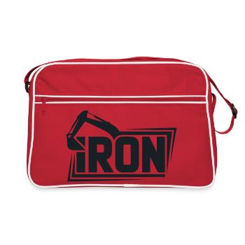 Iron Crane Bold Logo Tee - Retro Bag - red/white - Front
