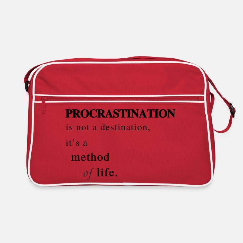 Prokrastination als Lebensmethode - Spruch Retro Tasche