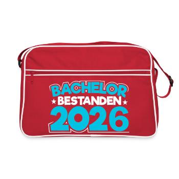 Bachelor 2026 Abschluss Promotion Sponsion - Retro Tasche - Rot/Weiß - Vorne