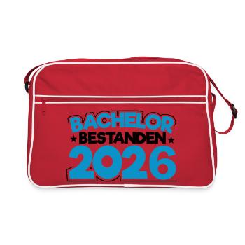 Bachelor 2026 Abschluss Promotion Sponsion - Retro Tasche - Rot/Weiß - Vorne
