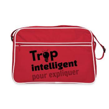 Too smart to explain - Retro Bag - red/white - Front