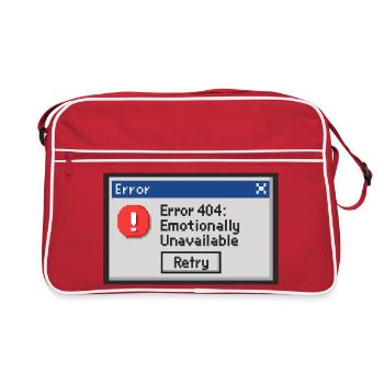 Error 404 - Emotionally Unavailable - Retro Tasche - Rot/Weiß - Vorne