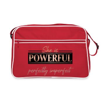 Puissant et parfaitement imparfait – Design Rose Gold - Sac Retro - rouge/blanc - Devant