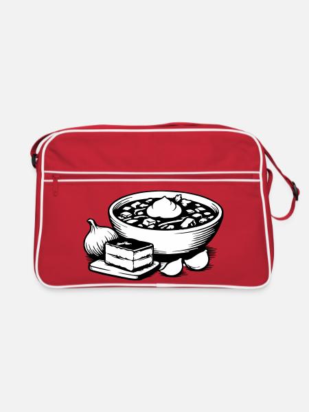 Borsch - Retro Tasche - Rot/Weiß - Vorne