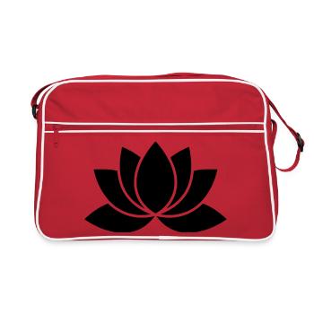 Silhouette de yoga fleur de lotus - Sac Retro - rouge/blanc - Devant