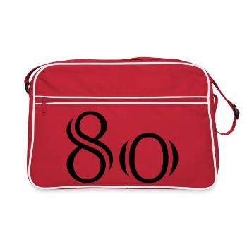 80. 80 ANS. 80e ANNIVERSAIRE. ANNIVERSAIRE 80 ANS. - Sac Retro - rouge/blanc - Devant