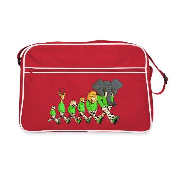 Animaux de la Savane en promenade - Sac Retro - rouge/blanc - Devant