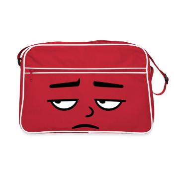 Mürrisches Trauriges Enttäuschtes Gesicht Lustig - Sac Retro - rouge/blanc - Devant