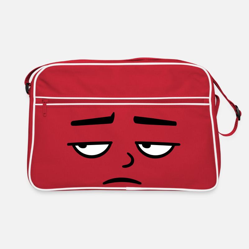 Grumpy sad disappointed face funny Retro Bag