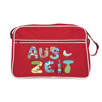 Sommer Auszeit Urlaub - Retro Tasche - Rot/Weiß - Vorne