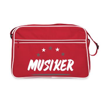 Musiker Beruf - Retro Tasche - Rot/Weiß - Vorne