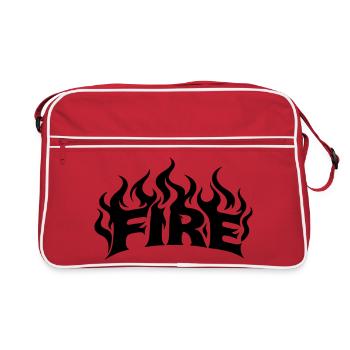 Flammes de feu - couleurs librement sélectionnables - Sac Retro - rouge/blanc - Devant