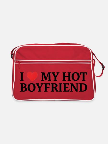 I love my hot friend - Retro Bag - red/white - Front