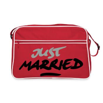 just married 2C - Retro Tasche - Rot/Weiß - Vorne