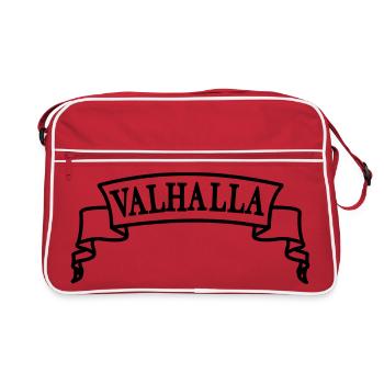 Valhalla in the banner - Retro Bag - red/white - Front
