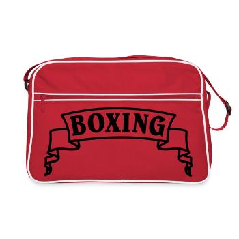 Boxing boxing text in pennant or banner - Retro Bag - red/white - Front