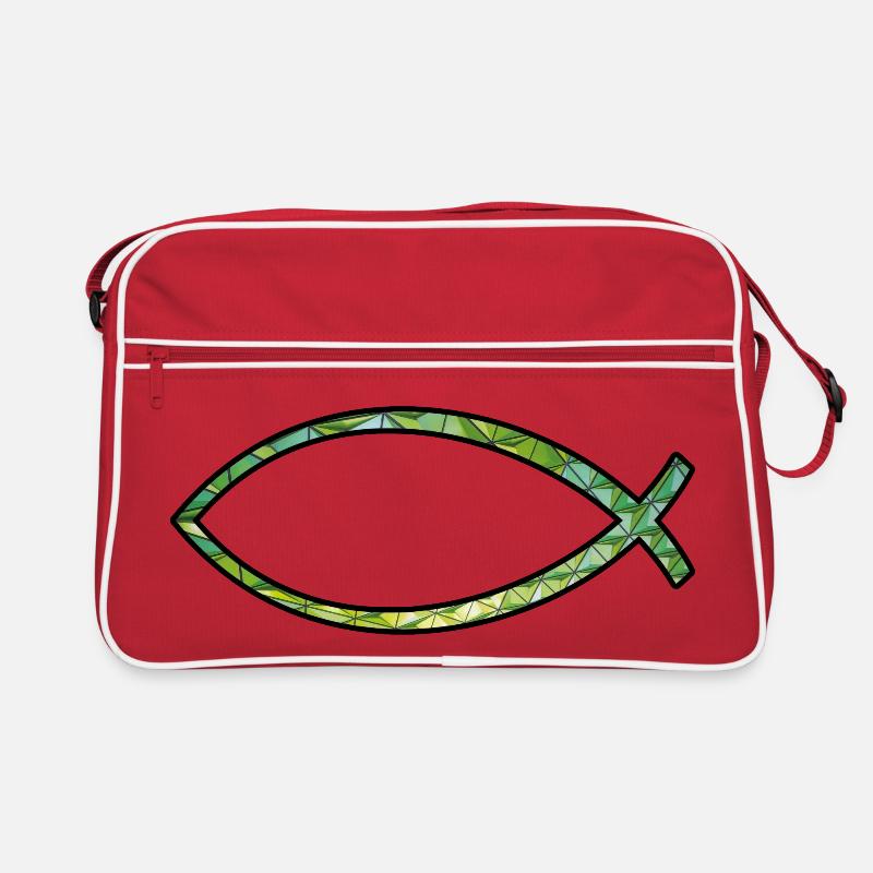Poisson Ichtus (diamant, vert) Sac Retro