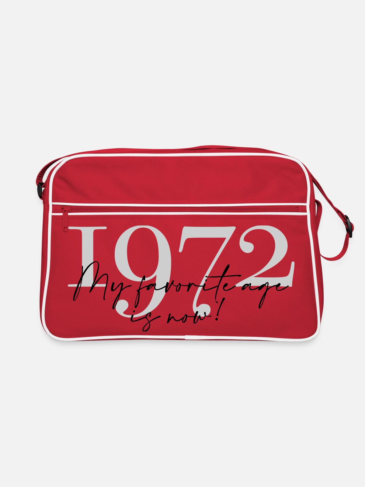 Millésime Année 1972 Script - Sac Retro - rouge/blanc - Devant