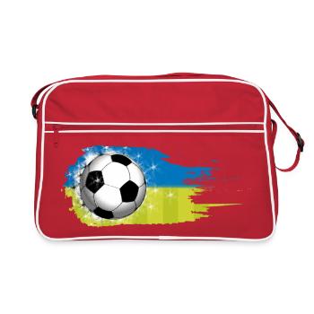 Football - Bleu Vert - Conception de coup de pinceau - Sac Retro - rouge/blanc - Devant