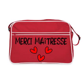 GELIEBTE. VIELEN DANK. DANKE HERRIN - Retro Tasche - Rot/Weiß - Vorne