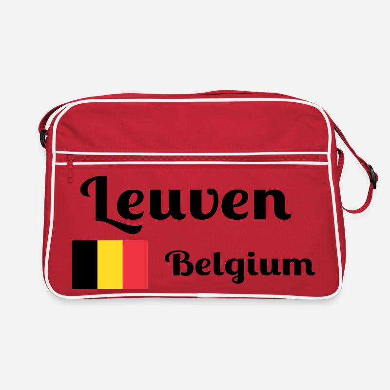 Louvain Belgique - Imprimés élégants - Sac Retro - rouge/blanc