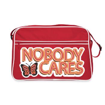 Nobody Cares – Sarcastic Lettering - Retro Bag - red/white - Front