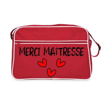 GELIEBTE. VIELEN DANK. DANKE HERRIN - Retro Tasche - Rot/Weiß - Vorne