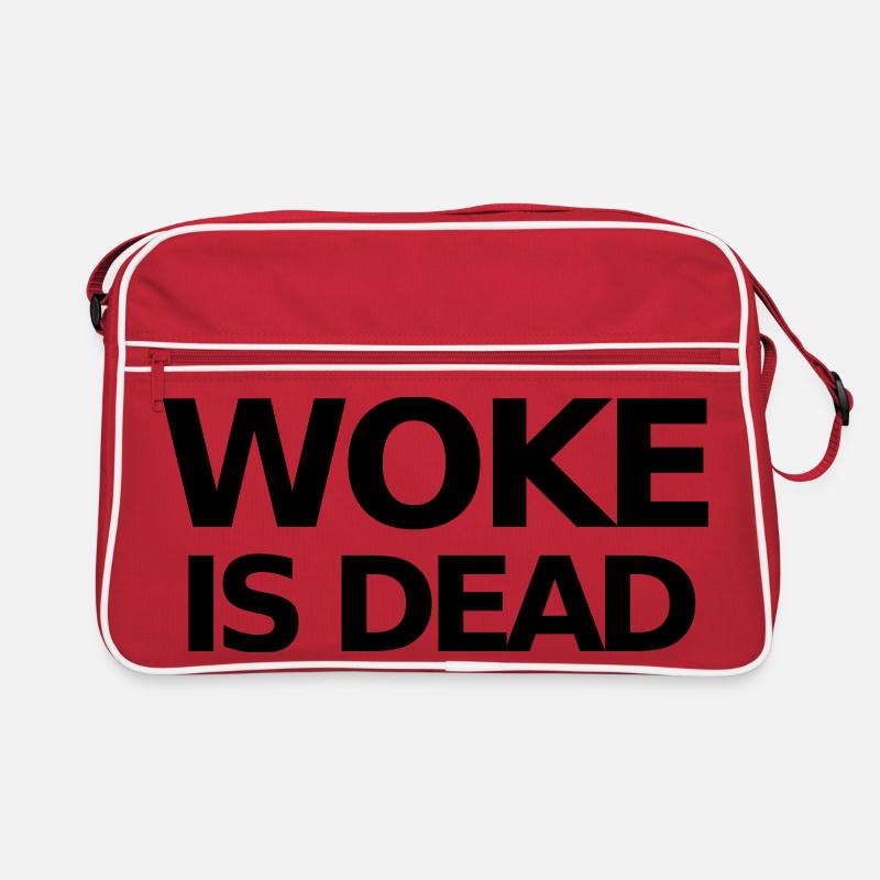 WOKE IS DEAD Statement Retro Tasche
