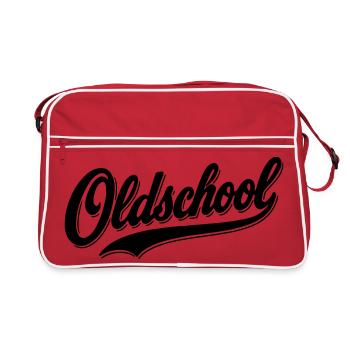 Oldschool Retro Logo T-Shirt - Retro Tasche - Rot/Weiß - Vorne