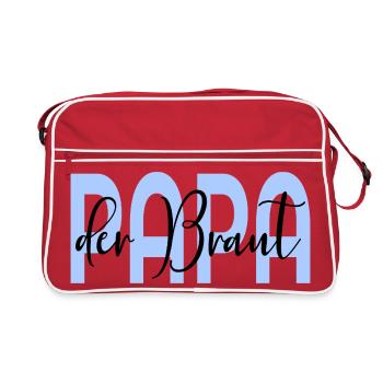Hochzeit Papa der Braut - Retro Tasche - Rot/Weiß - Vorne