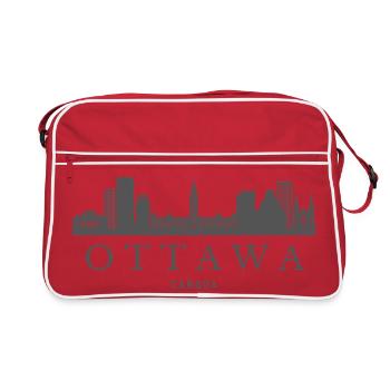 Ottawa skyline Canada, Ottawa silhouette - Retro Bag - red/white - Front