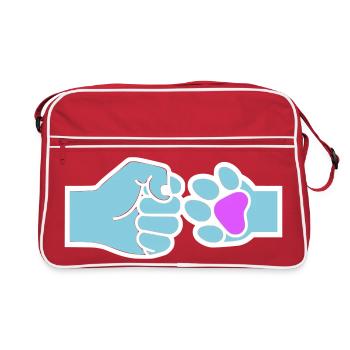 Faust Pfote Check Mensch Tier Team - Retro Tasche - Rot/Weiß - Vorne