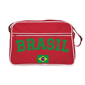 Brazil Flag Design Green - Retro Bag - red/white - Front
