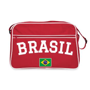 Brazil Flag Design White - Retro Bag - red/white - Front