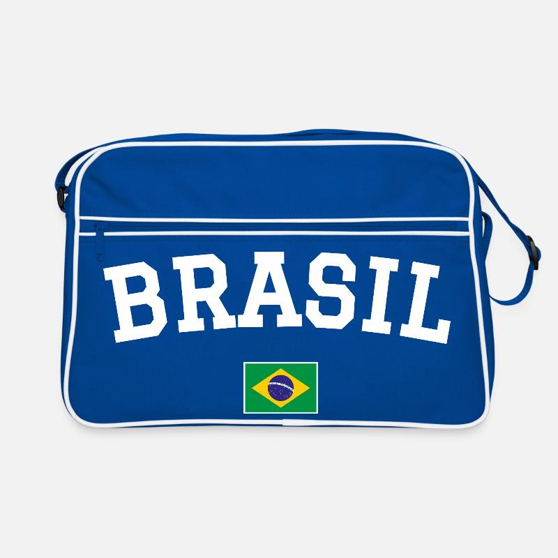 Drapeau du Brésil Dessin blanc Sac Retro