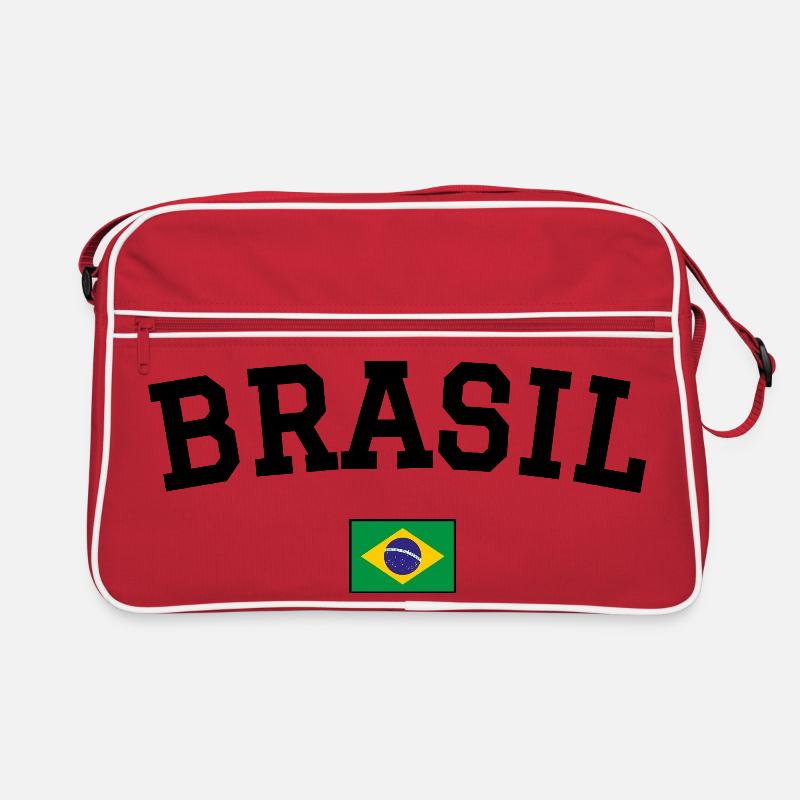 Brasilien Flagge Design Schwarz Retro Tasche